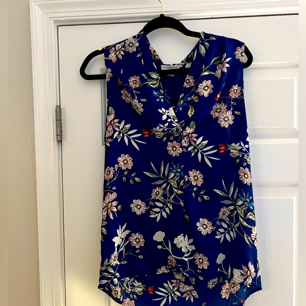 Royal blue flower blouse
